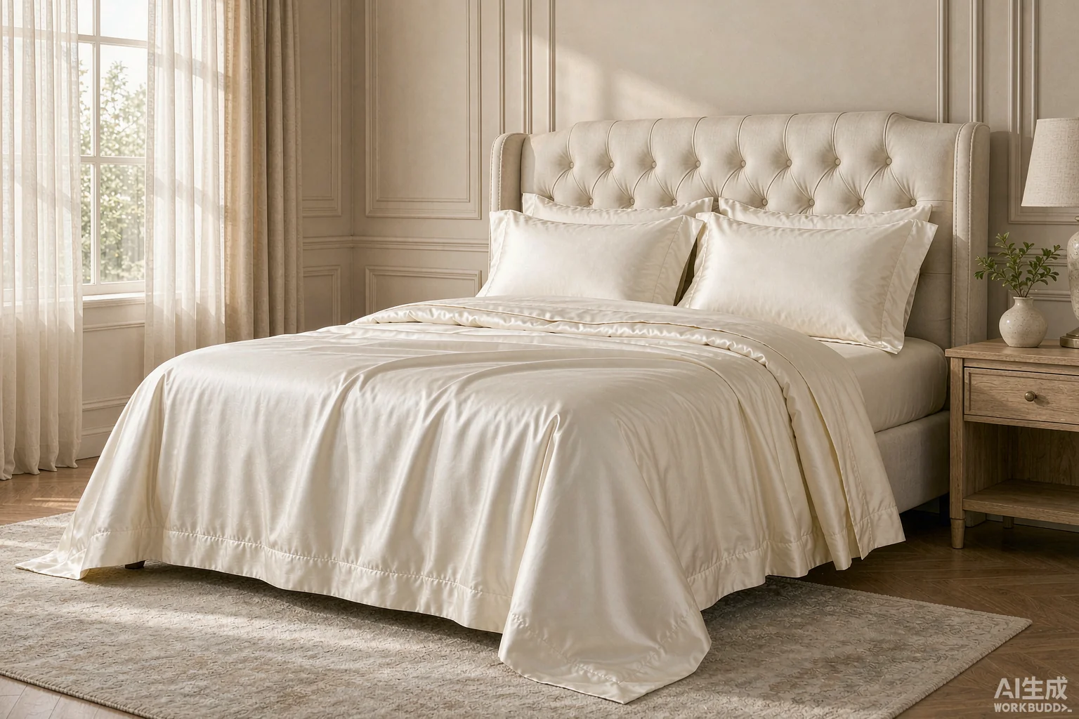 Luma Home bedding styled in a bright bedroom