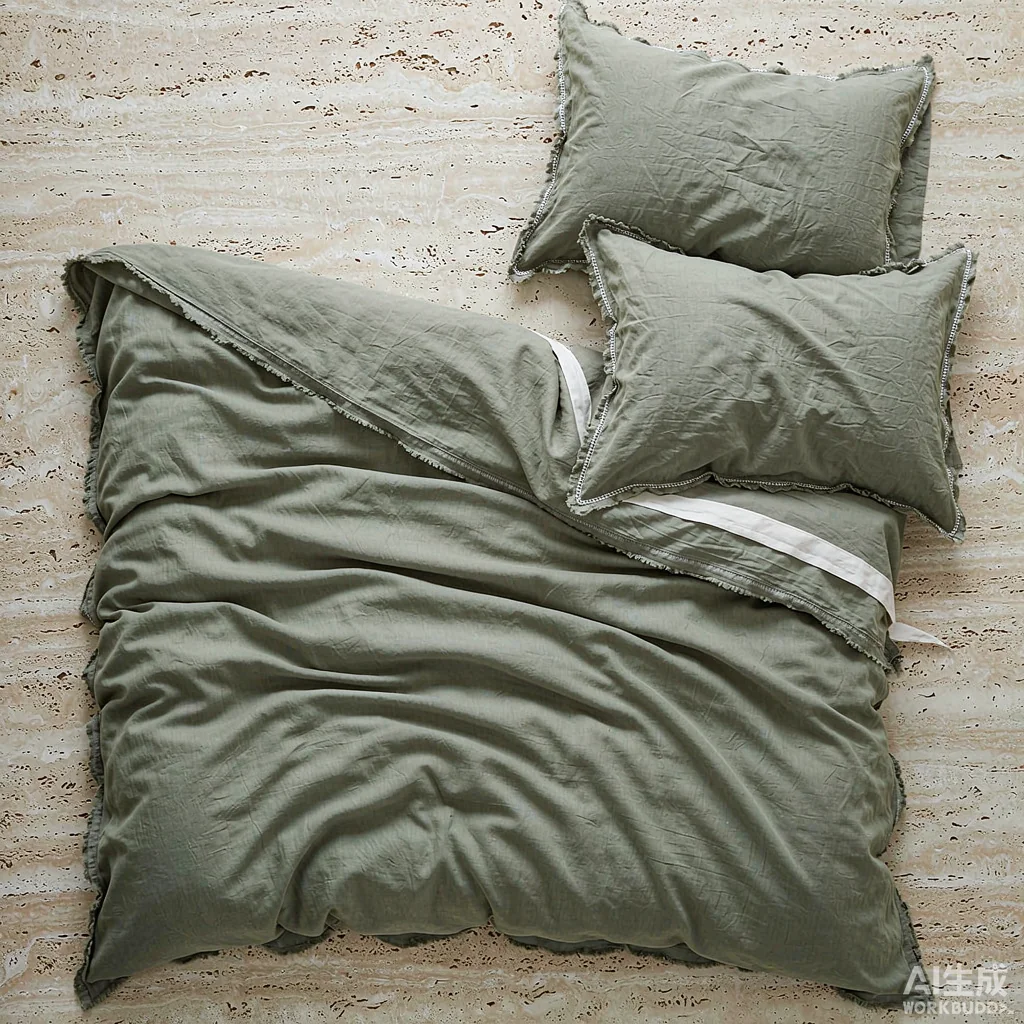 Sage washed linen bedding set