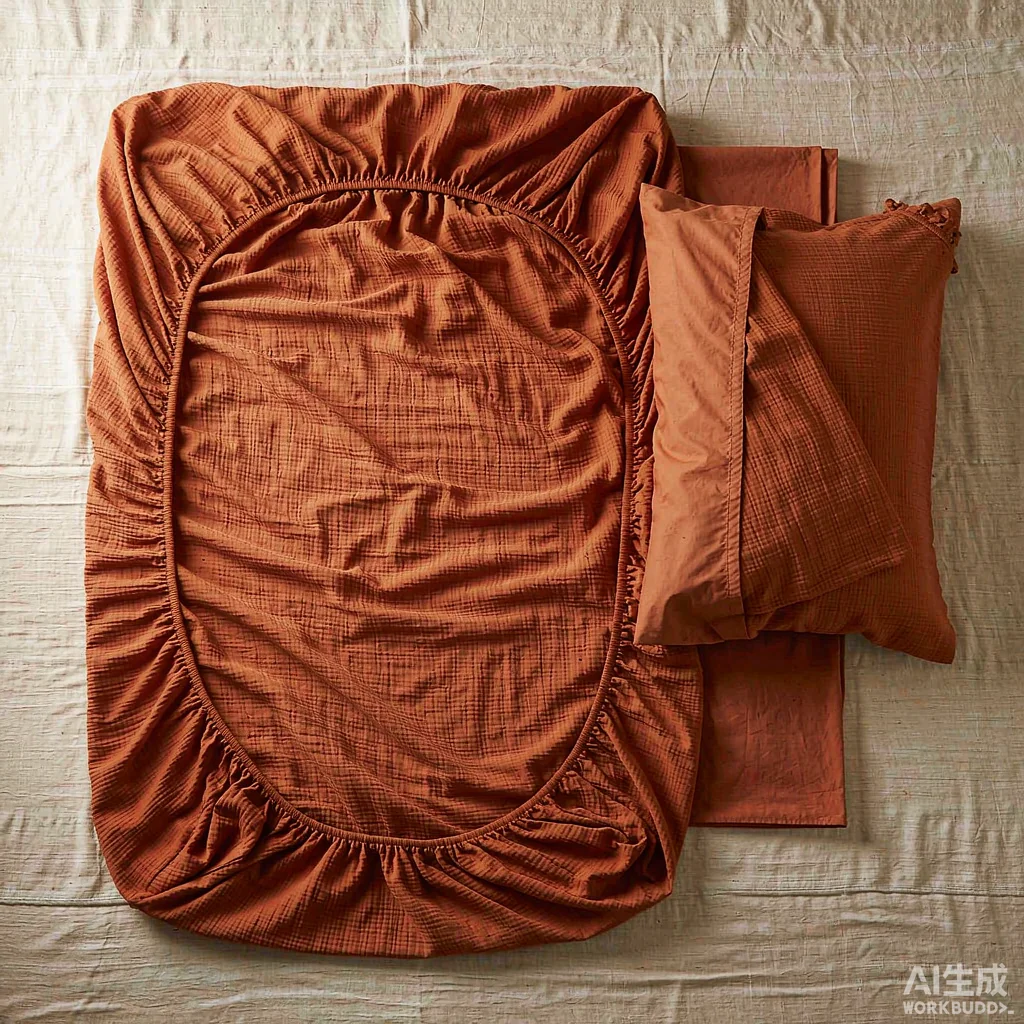 Terracotta cotton gauze bedding set